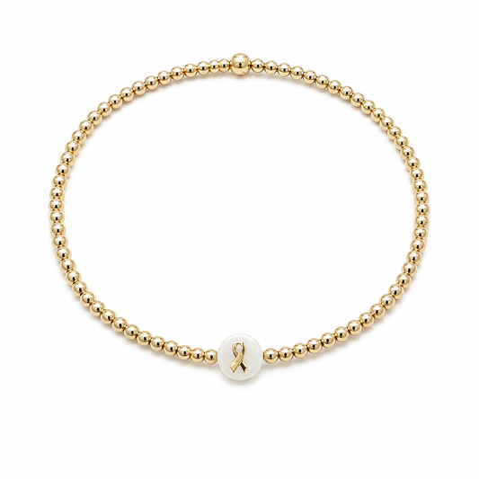 CURE Mother of Pearl Charm Bracelet in Gold