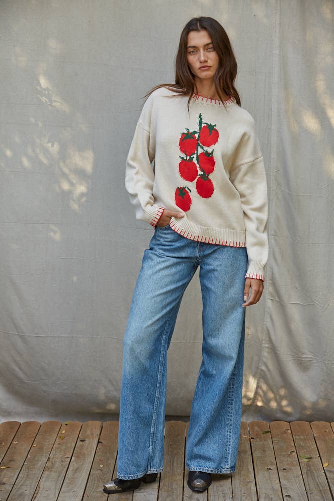 Tomato Jacquard Sweater
