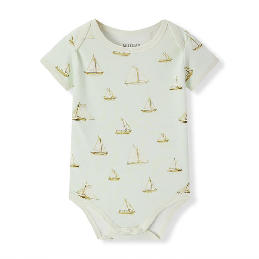 Onesie in Sailboat Melody (Organic Cotton)