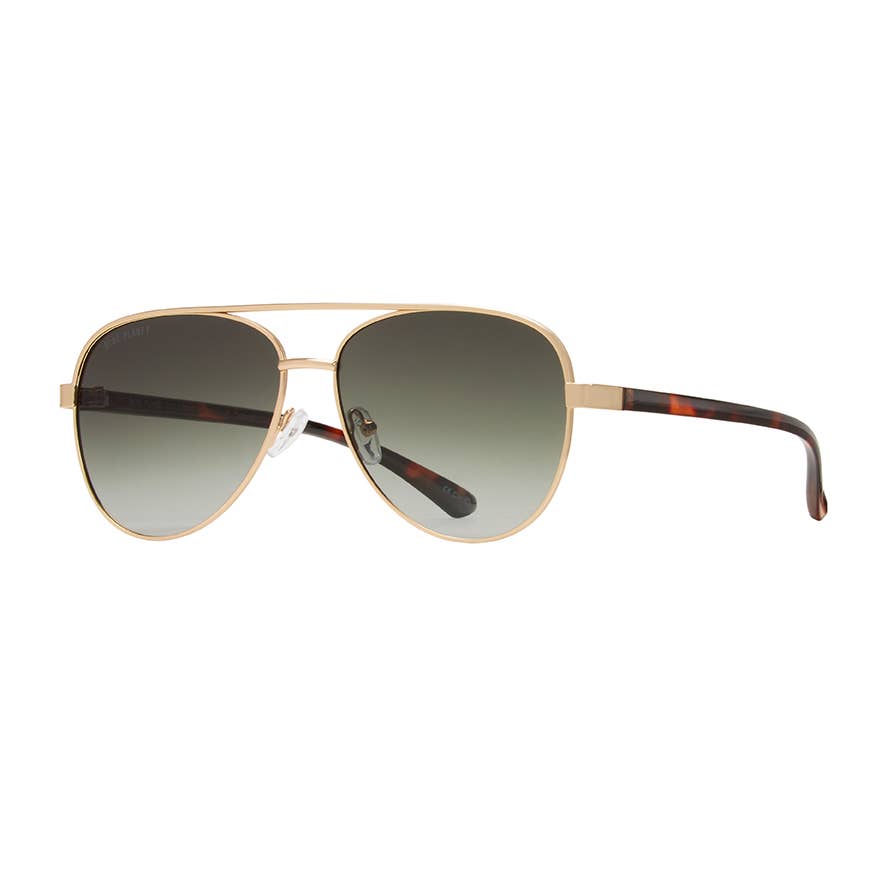 Jesse II Sunglasses in Matte Gold and Brown Tortoise