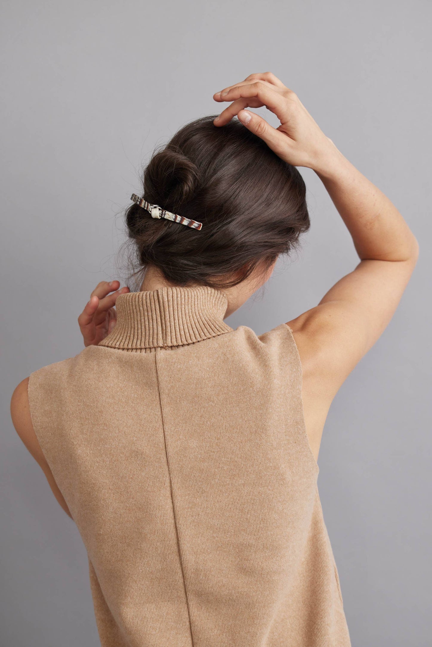 Eco French Twist Hair Barrettes: Taupe Mix