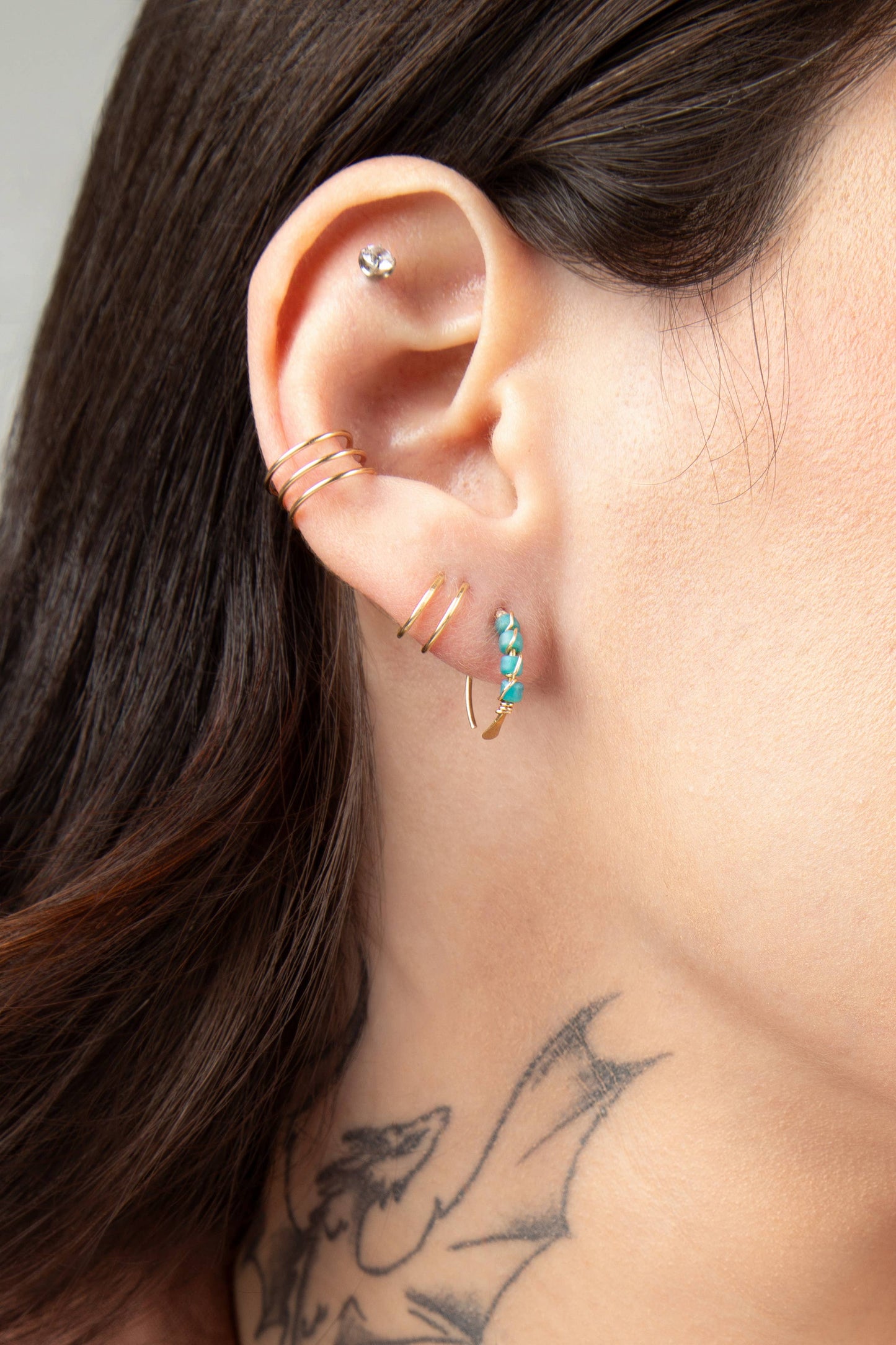 Moab Western Beaded Hoop Earrings in 14k Gold Filled