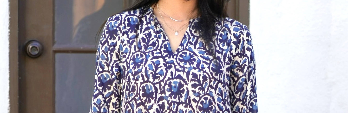 Calypso Aurora Dress in Navy