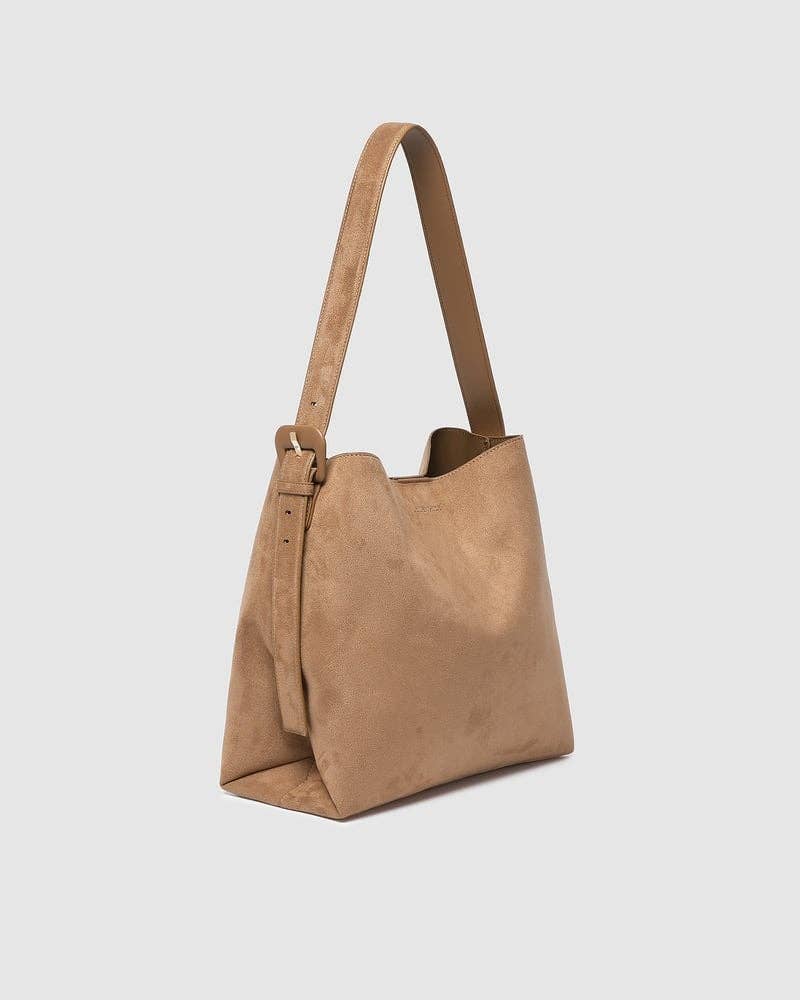 Peyton Shoulder Bag in Suede Honey