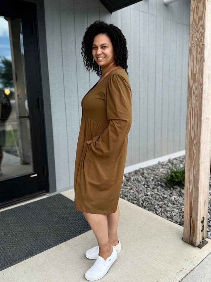 Lucille Dress in Kona Brown