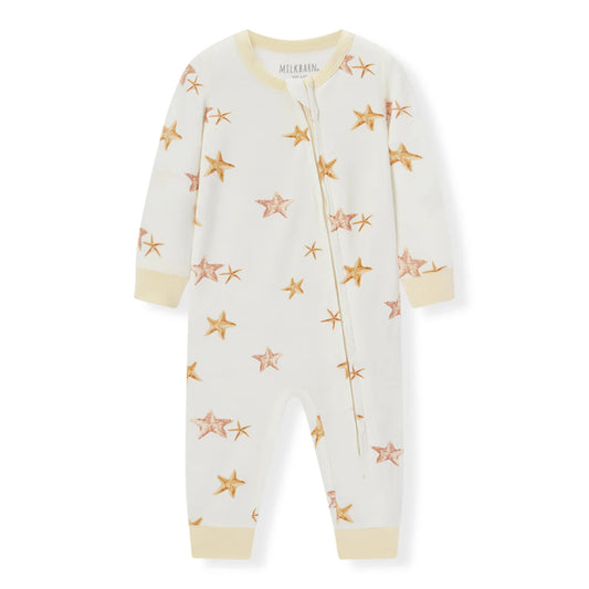 Zipper Pajamas in Starfish Dreams (Luxe Stretch)