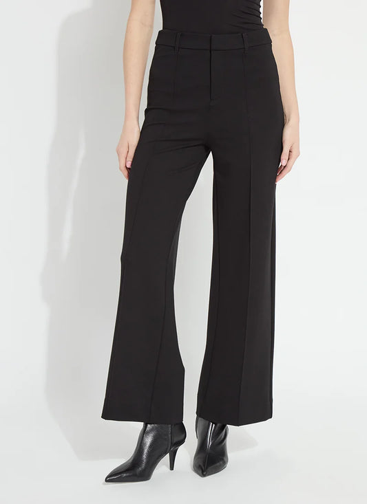 Nadia Zip Front Ponte Pants in Black