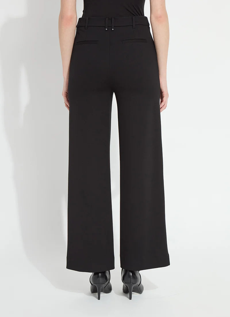 Nadia Zip Front Ponte Pants in Black