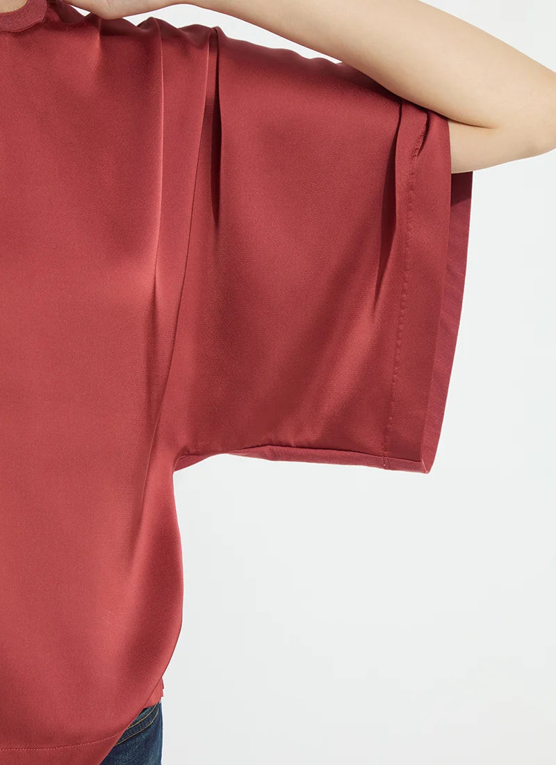 Ginger Mix-Media Dolman Tee in Copper