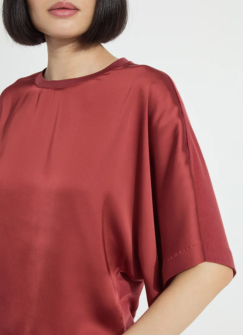Ginger Mix-Media Dolman Tee in Copper