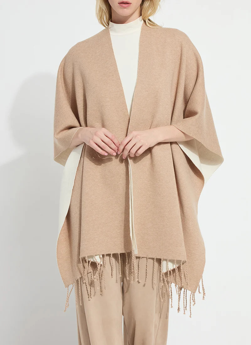 Basilia Double Face Reversible Wrap in Warm Biscuit & Buttercream