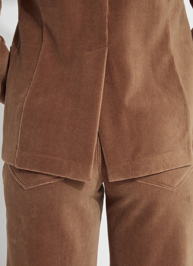 Tilda Stretch Baby Cord Blazer in Antique Toffee