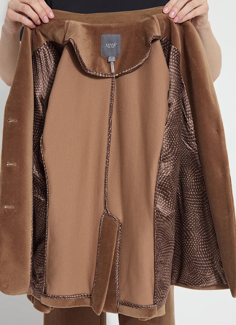 Tilda Stretch Baby Cord Blazer in Antique Toffee