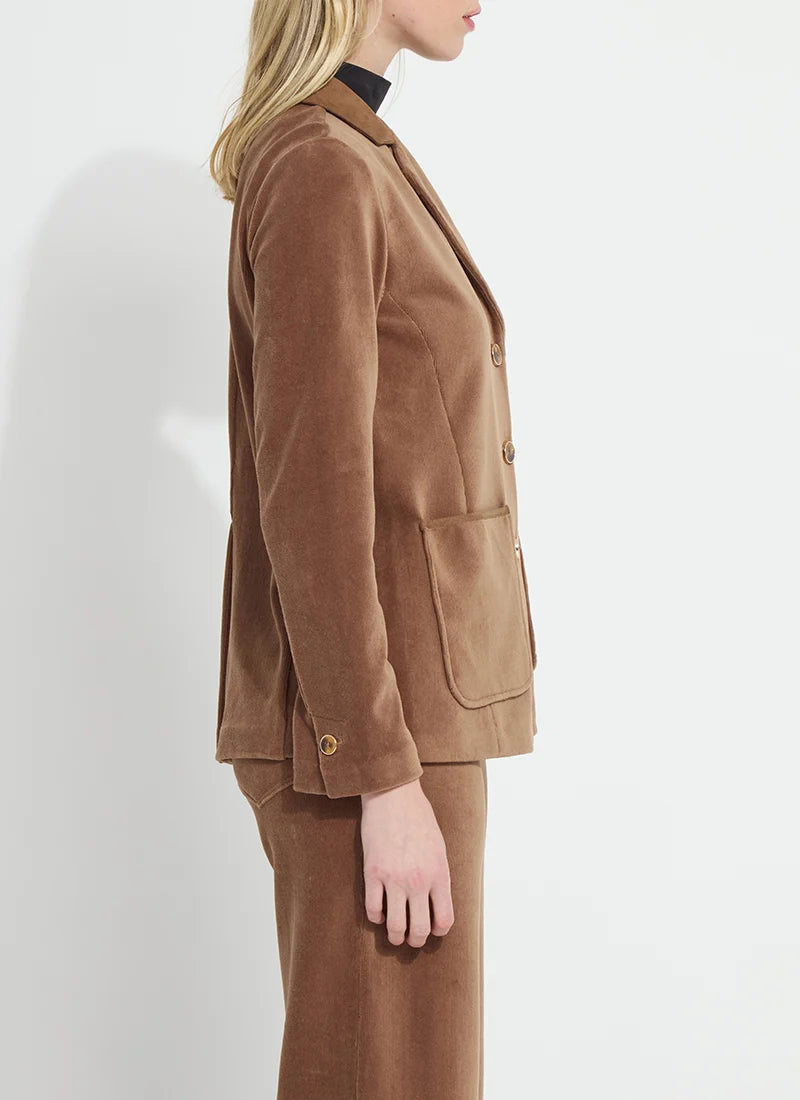 Tilda Stretch Baby Cord Blazer in Antique Toffee