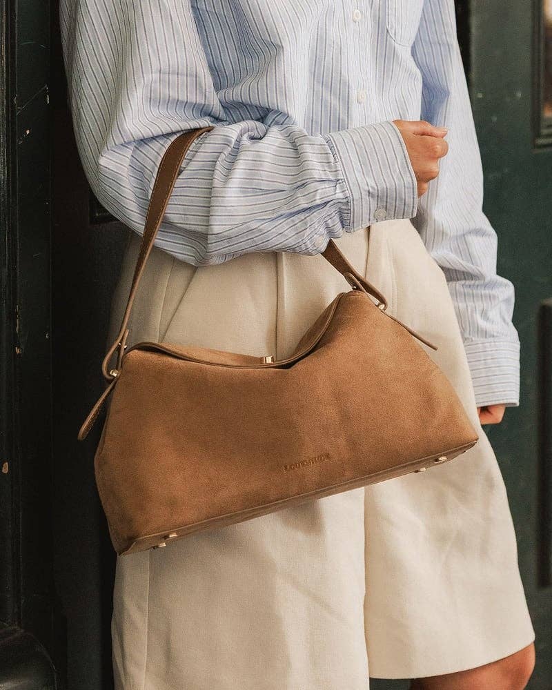 Nicole Handbag in Suede Honey