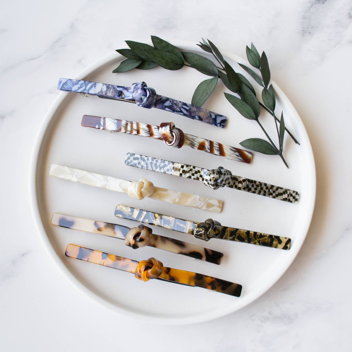 Eco French Twist Hair Barrettes: Jade