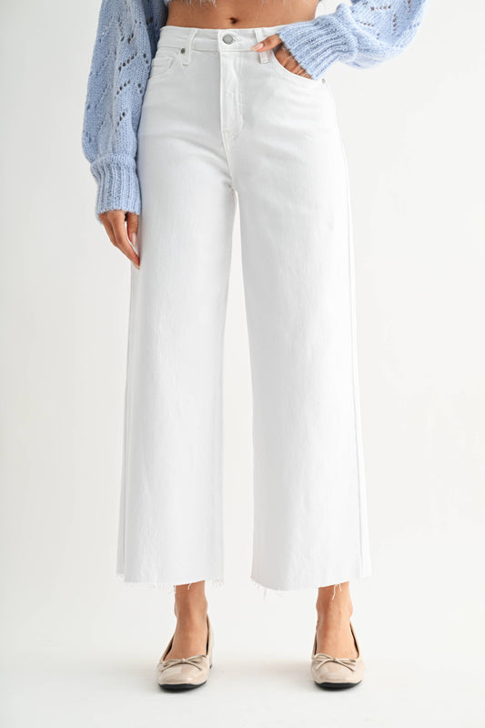 Scissor Cut Wide Leg Jean – Optic White