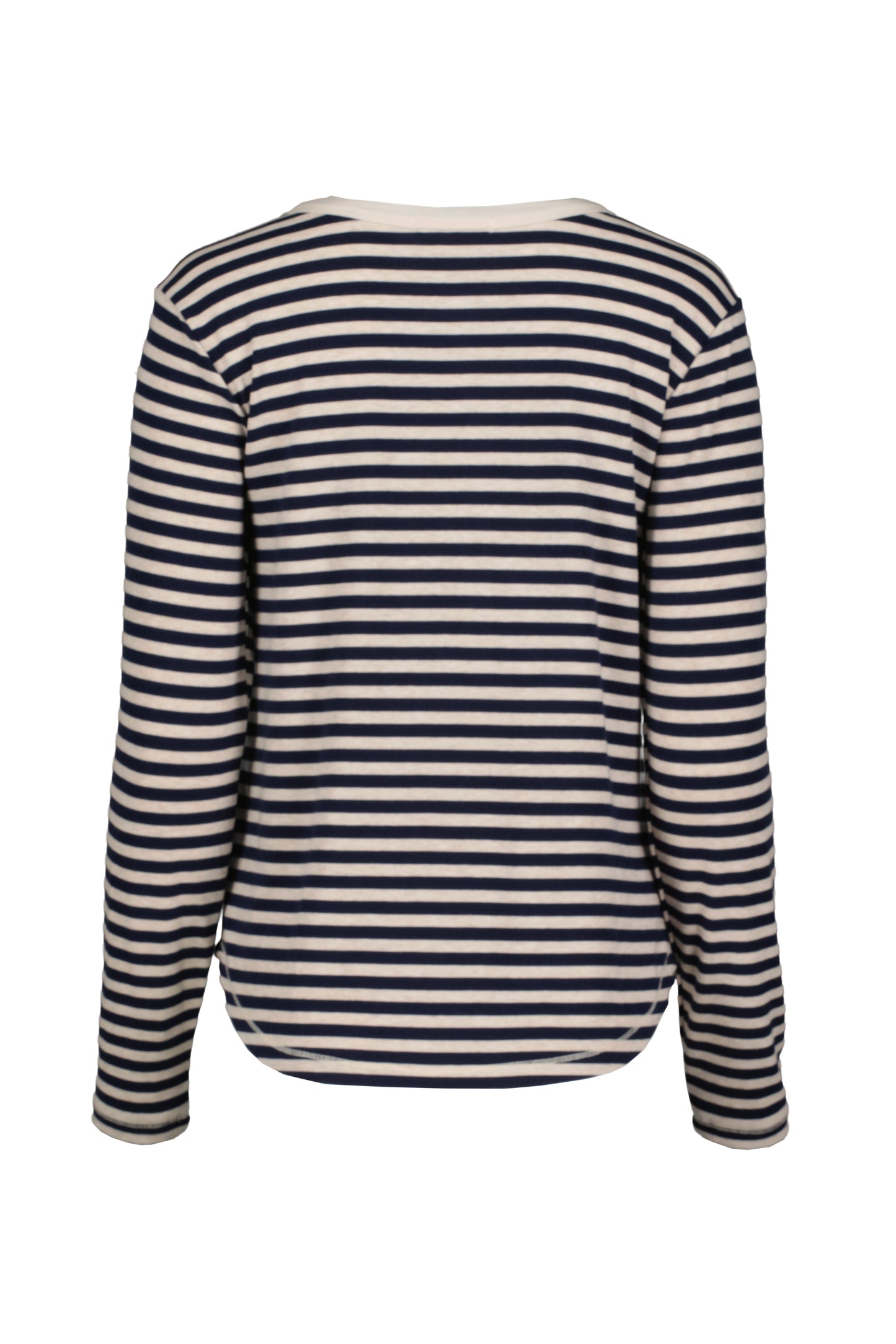 Slim Shirttail Henley in Navy/Oatmeal