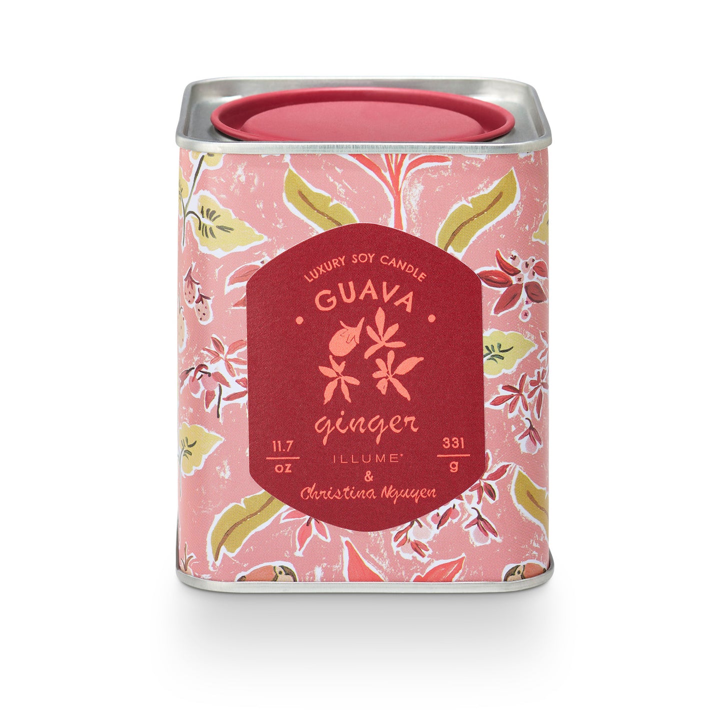 Guava Ginger Printed Square Tin Candle