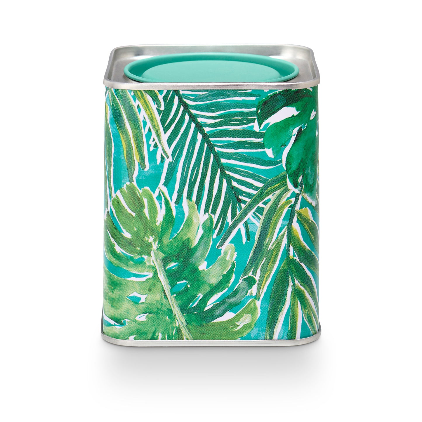 Jungle Green Magnolia Printed Square Tin Candle
