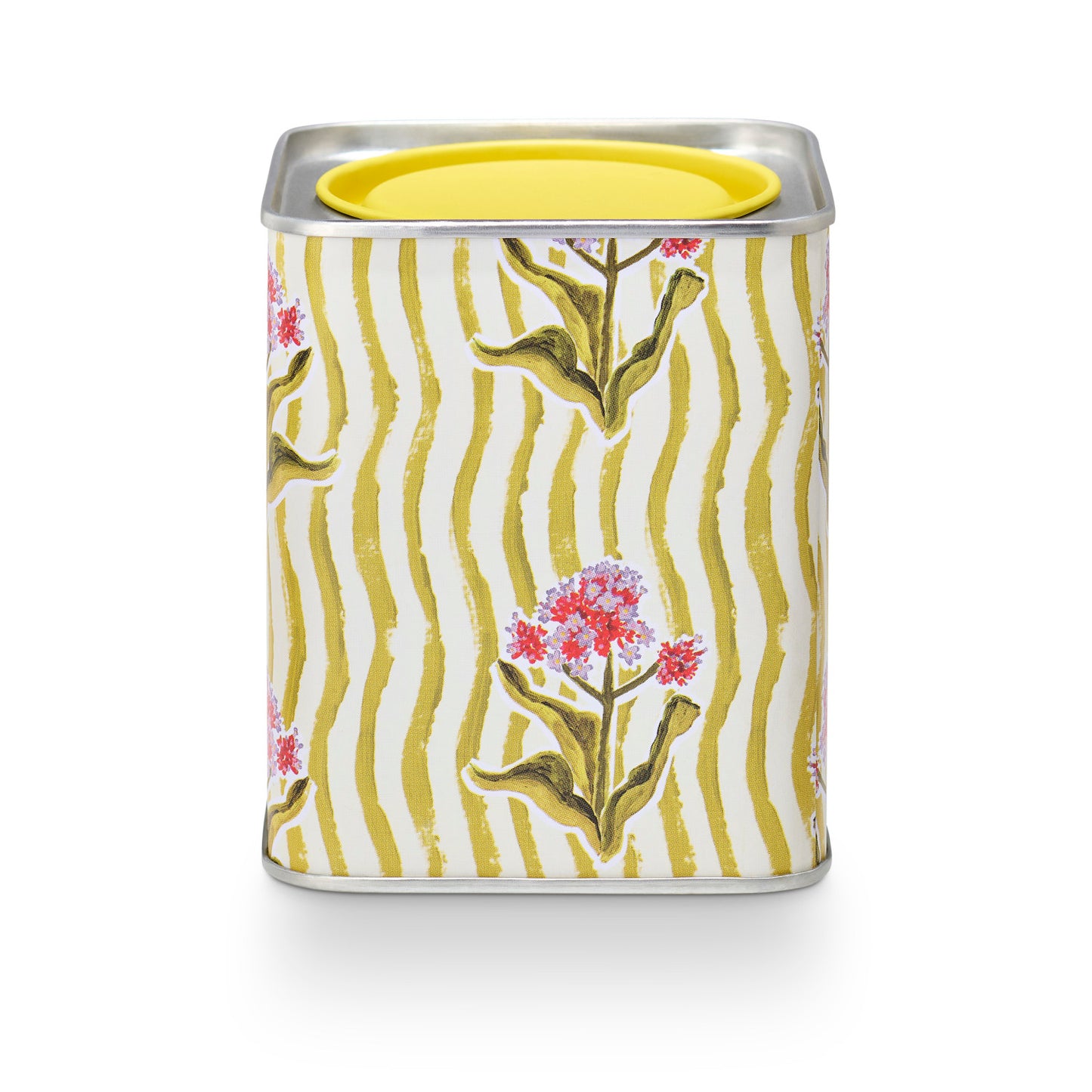 Lemongrass and Lime Leaves Printed Square Tin Candle