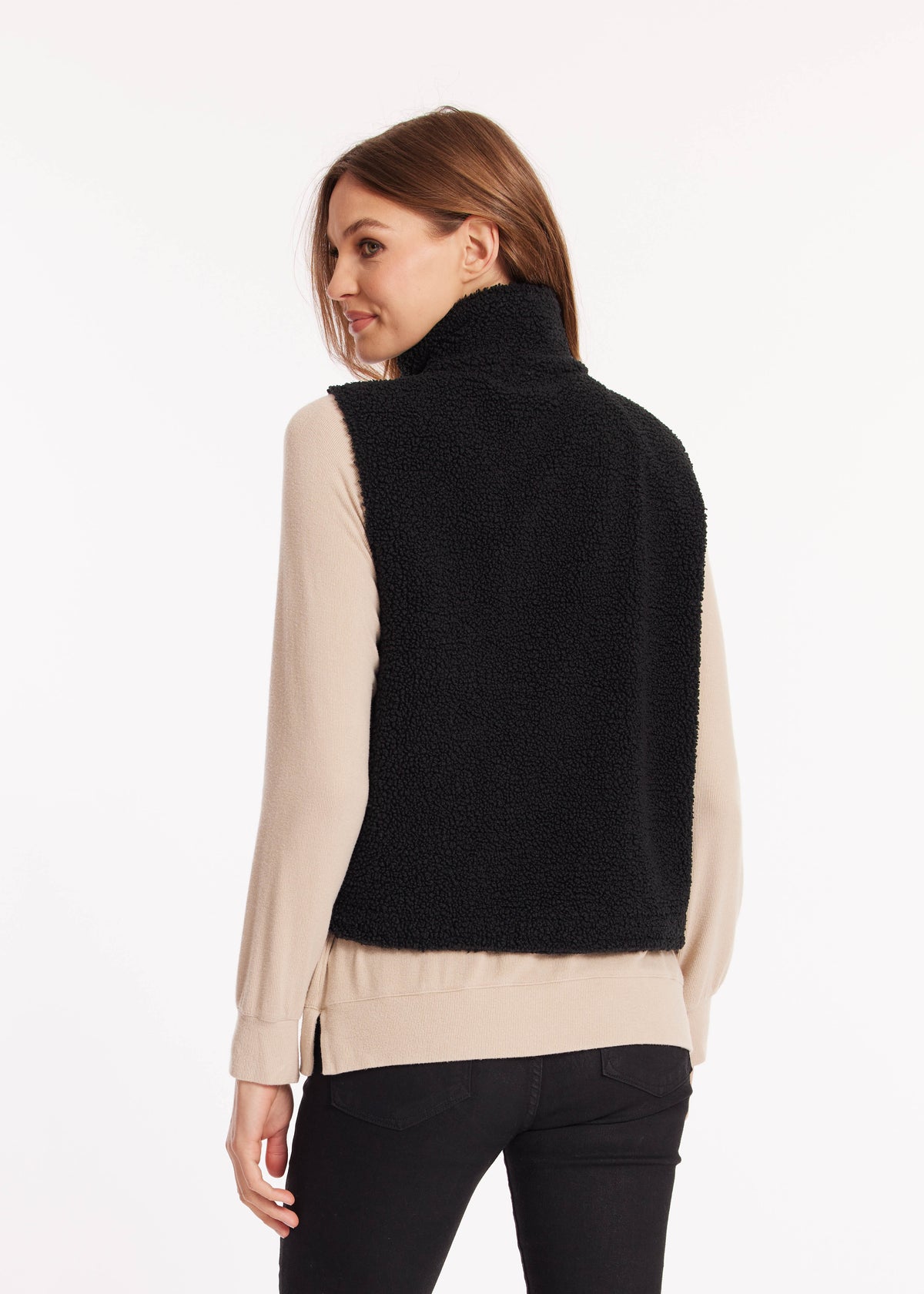  Cozy Sherpa Vest in Black - product photo