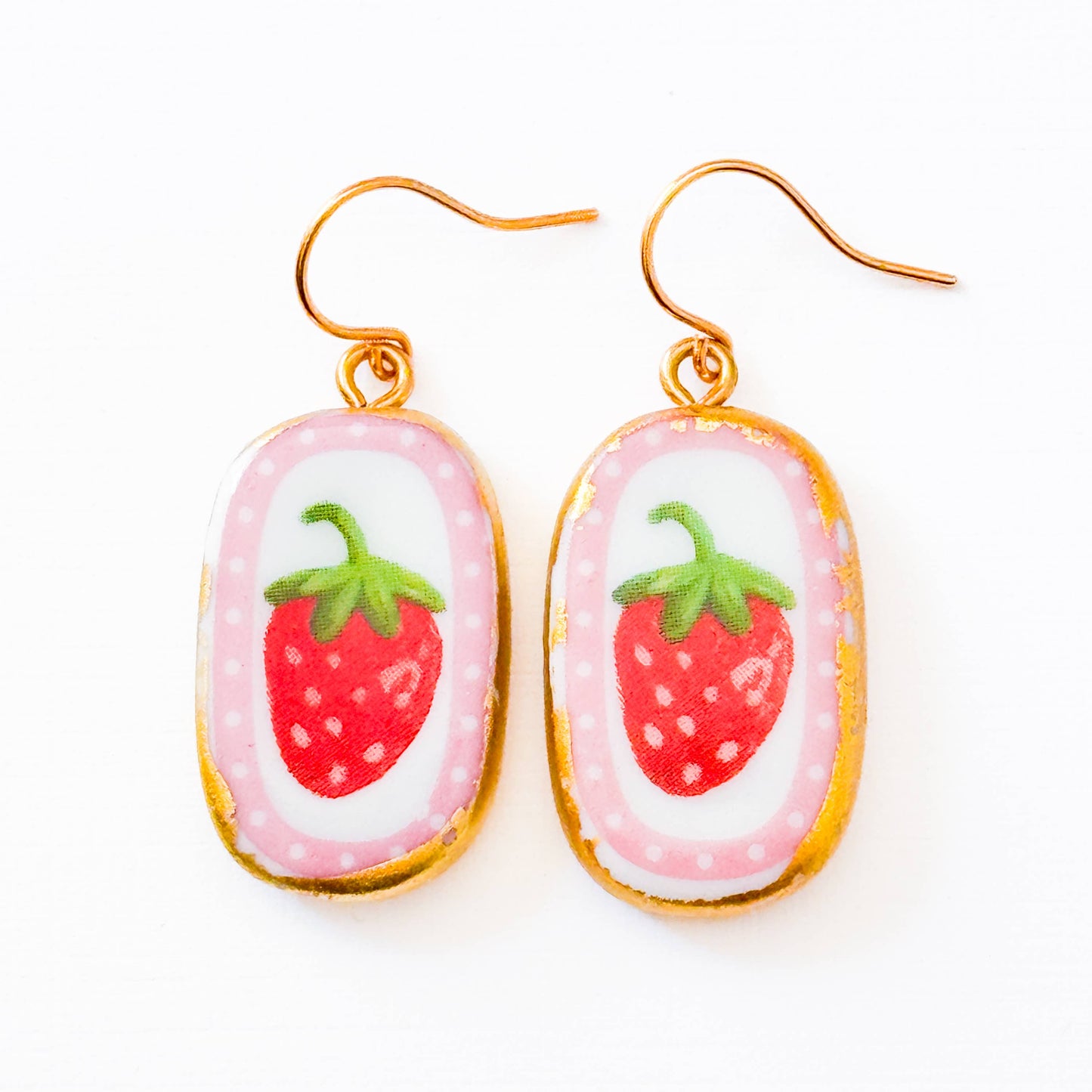 Ceramic Strawberry Earrings