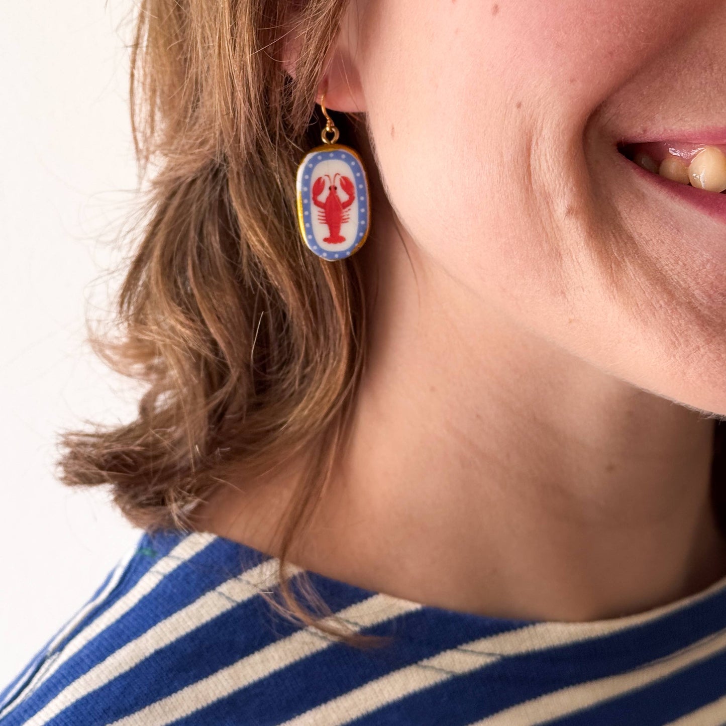 Ceramic Lobster Earrings