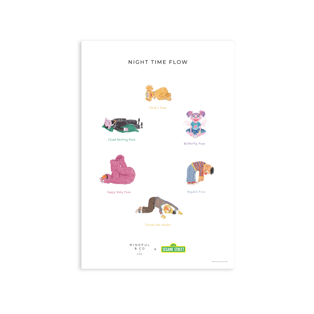 Double-sided Sesame Street Yoga Poses Print