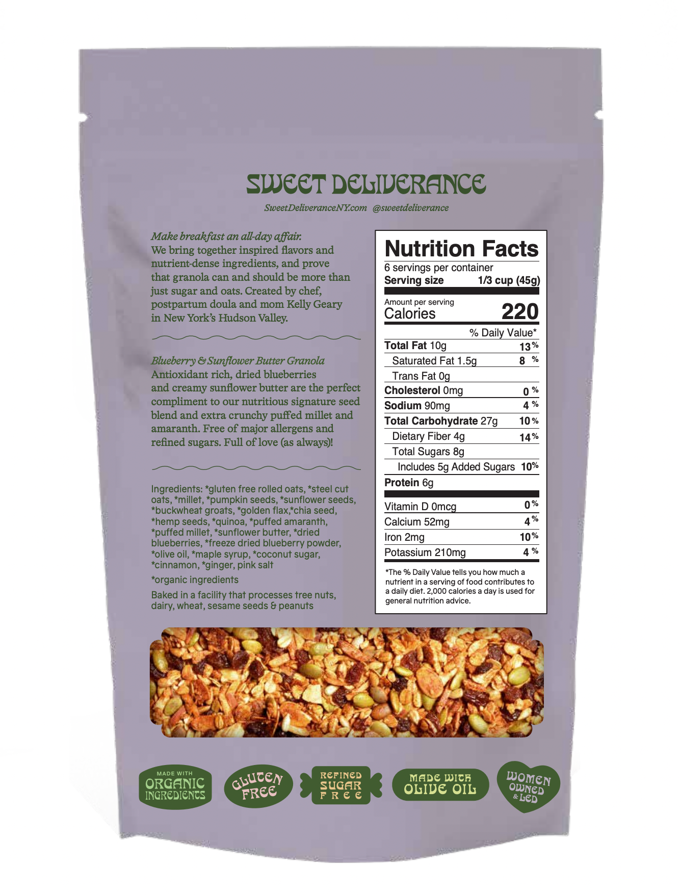 Blueberry & Sunflower Butter Granola (8oz)