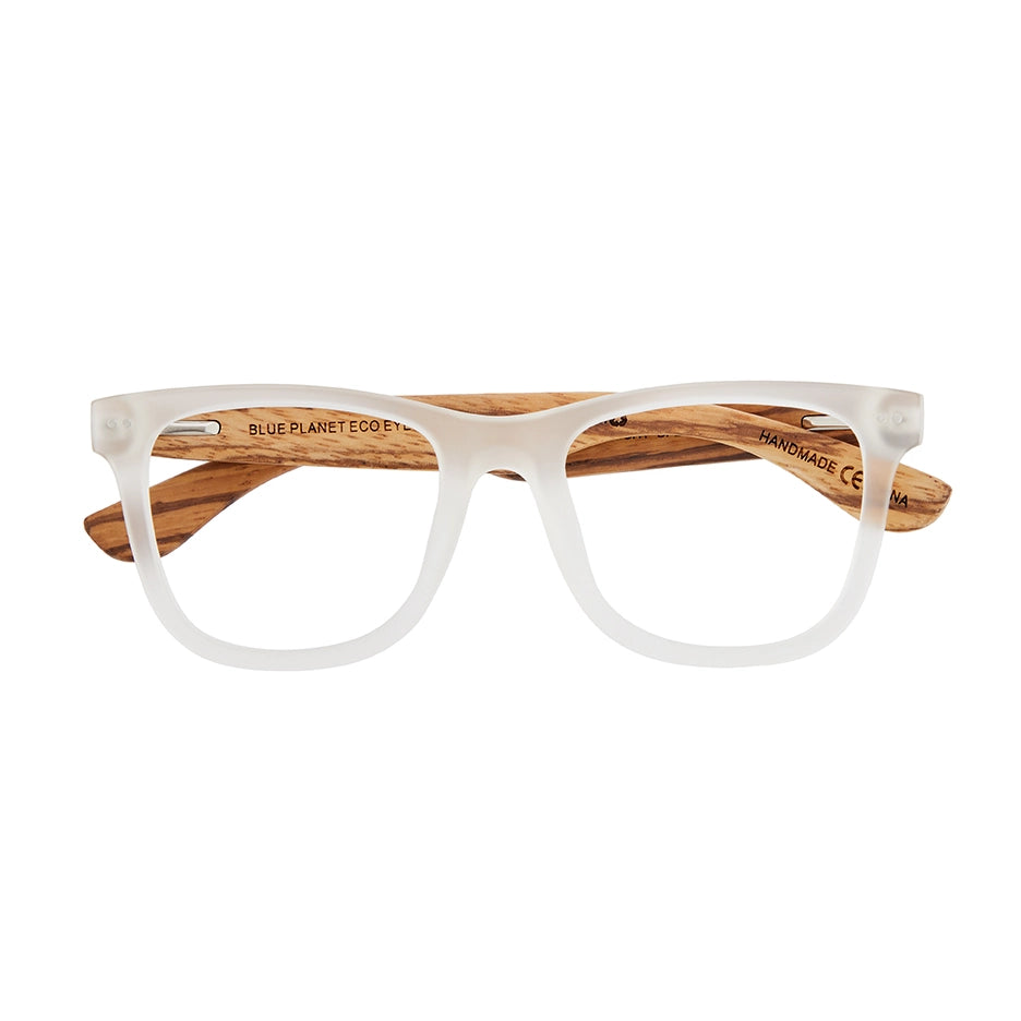 Seaglass Readers in Matte Clear and Walnut Wood