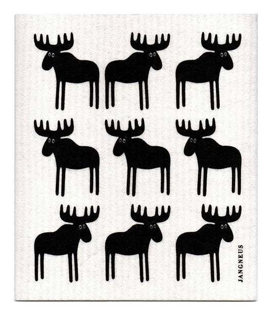 Swedish Dishcloth - Moose - Black