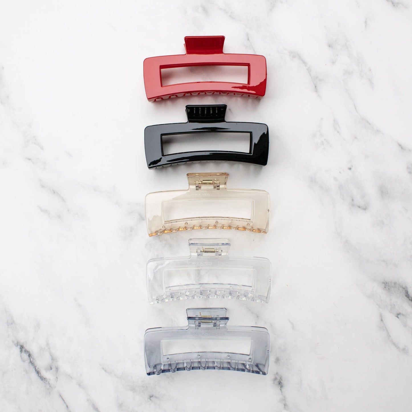 Jumbo Square Hair Clip: Ice Beige