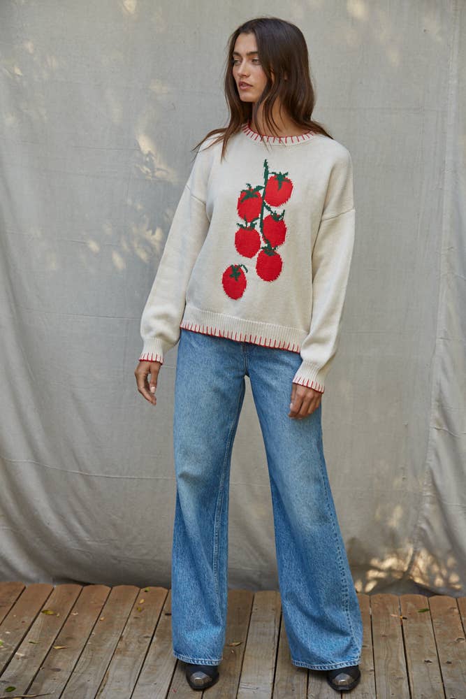 Tomato Jacquard Sweater