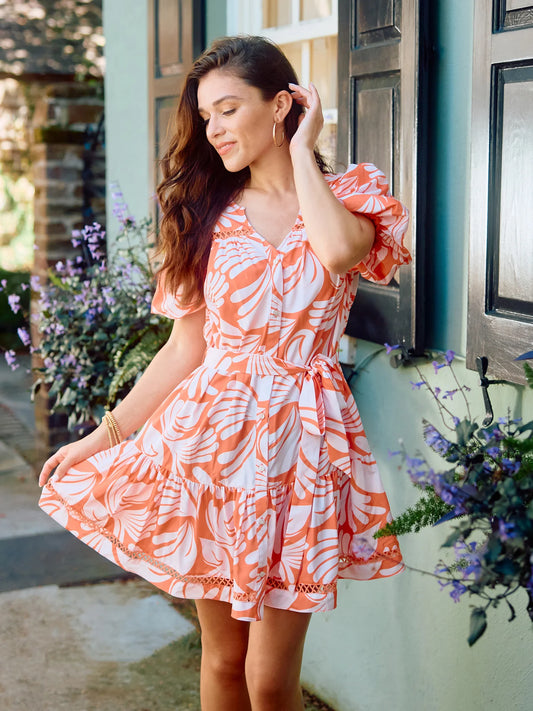 Addison Dress in Sail Away Coral