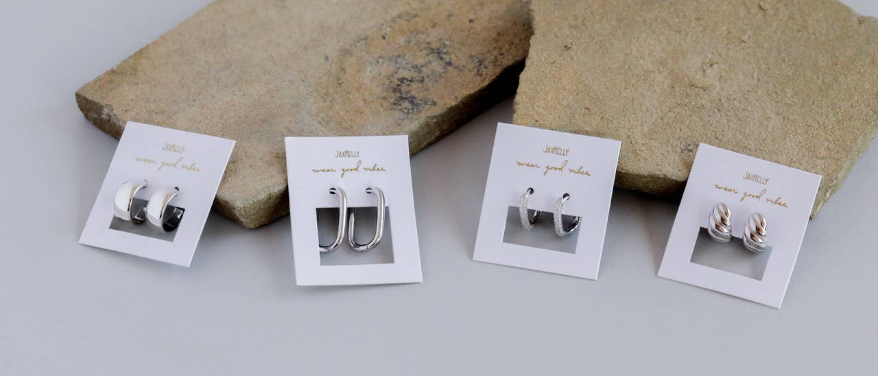 Silver Hoop - Pavé - Earring