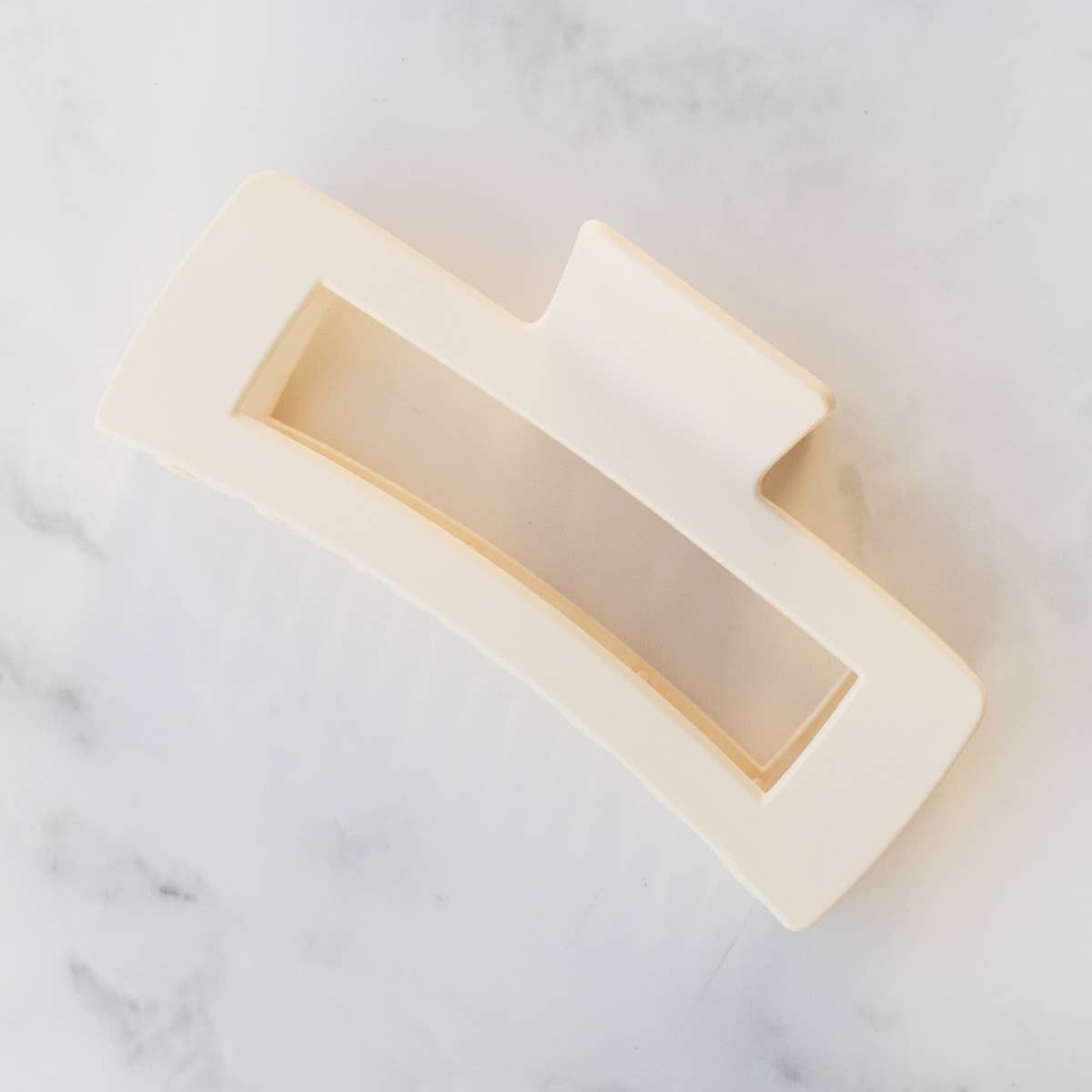 Jumbo Square Hair Clip: Matt Black