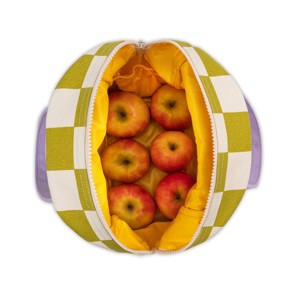 Zipper Lunch Bag - Checks Pear