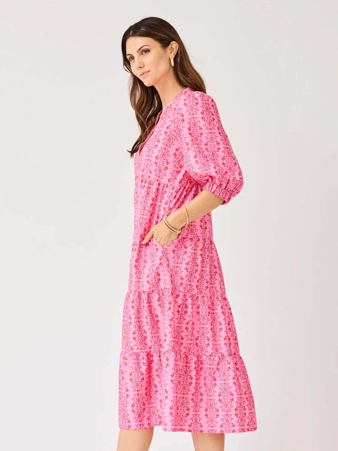 Cameron Dress in Heirloom Vine Pink