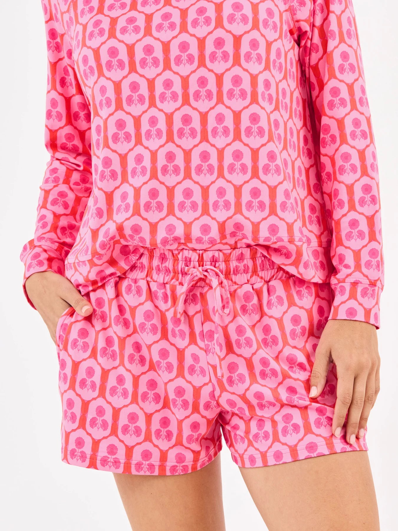 Annie Shorts Set in Rosette Charm Pink