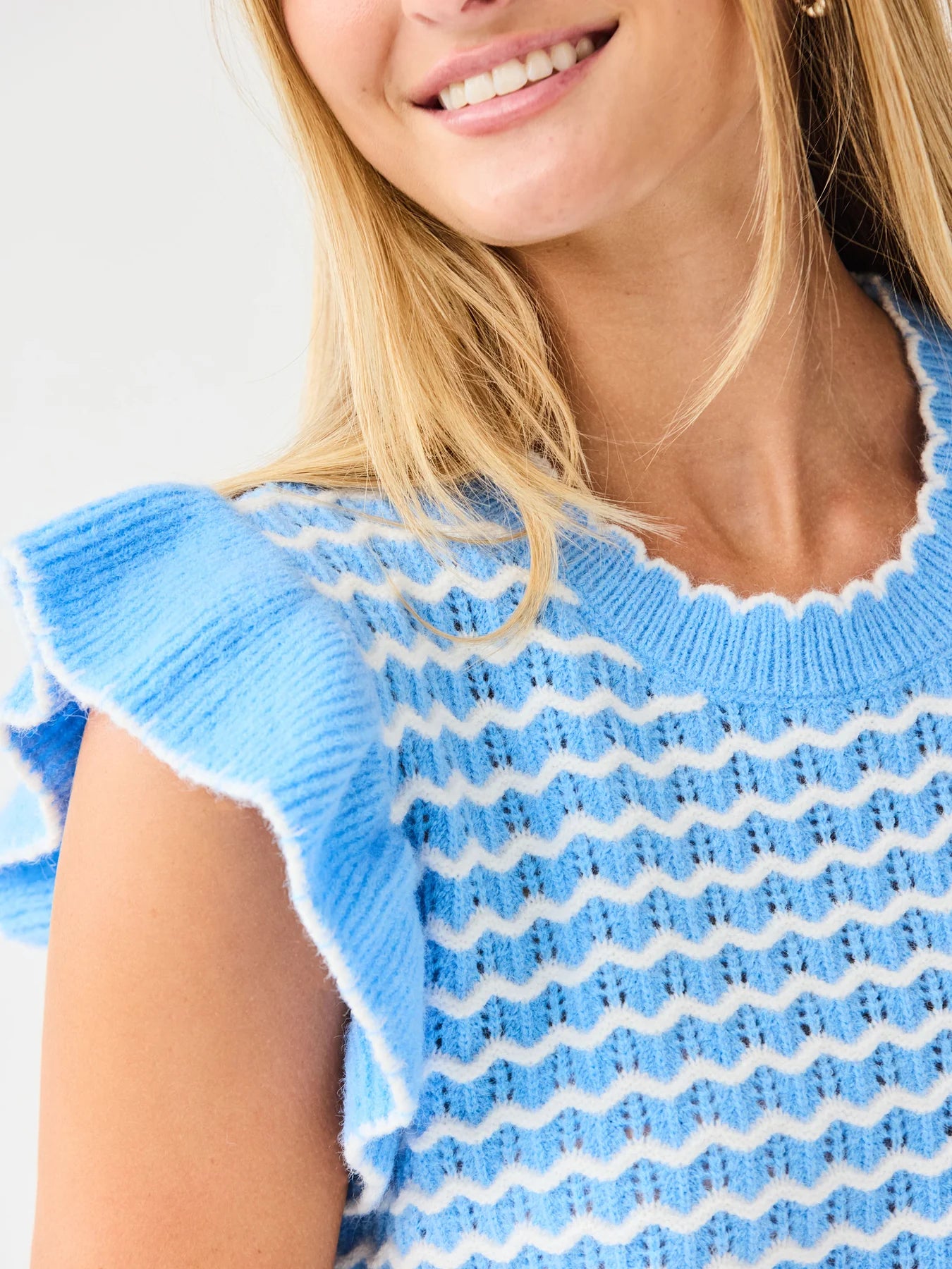 Oakley Sweater in Blue & White