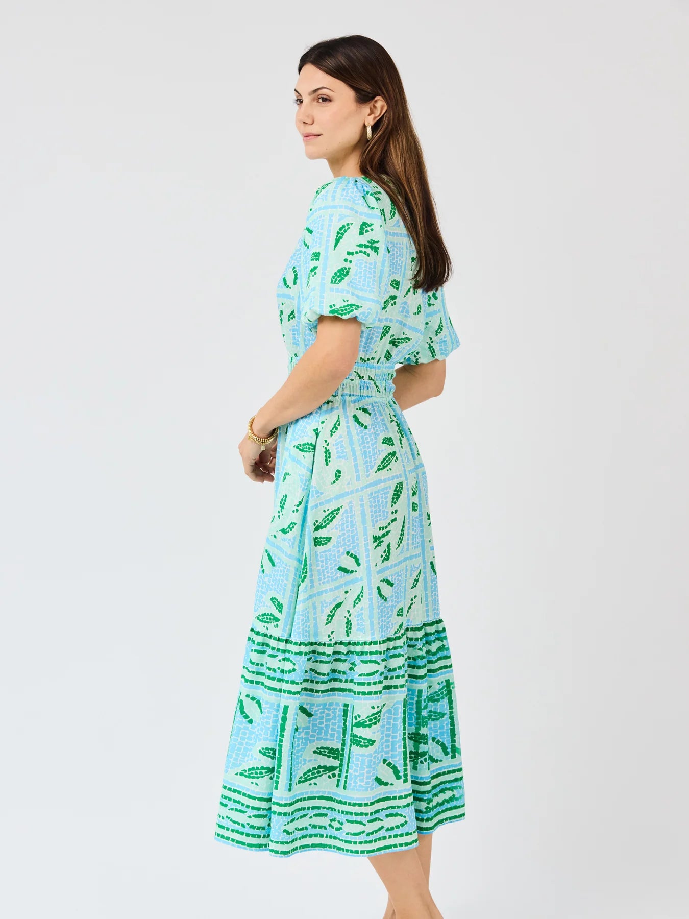 Tracey Dress in Trellis Tiles