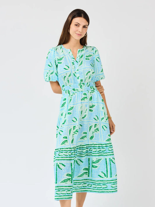 Tracey Dress in Trellis Tiles