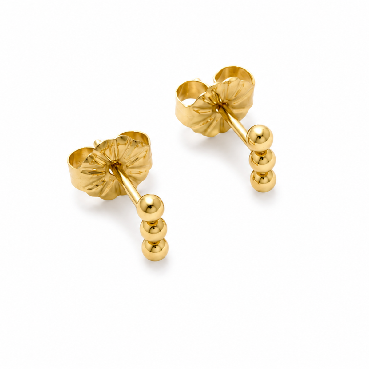 3 Dot Stud Earrings in Gold