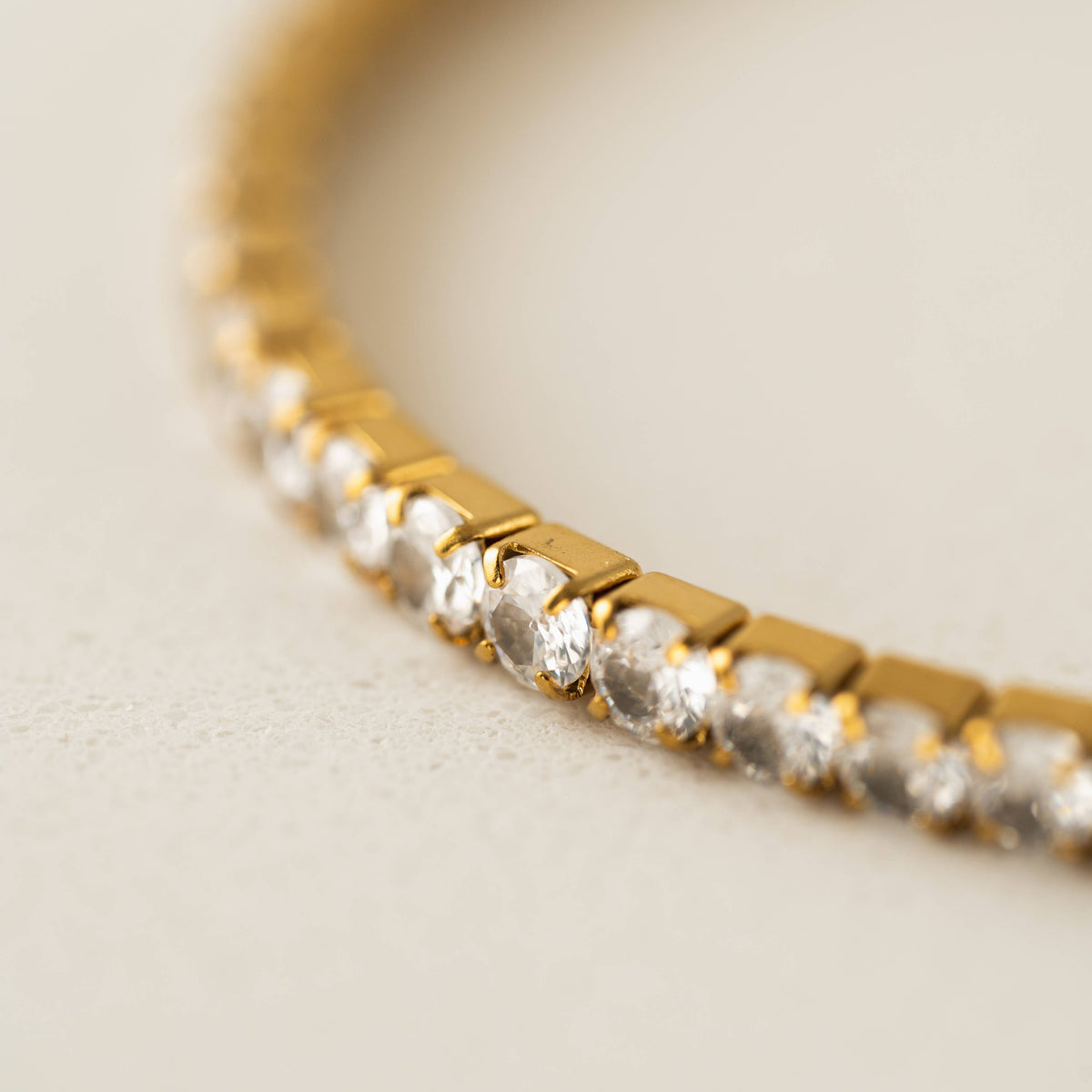 Stretch CZ Tennis Bracelet in Gold