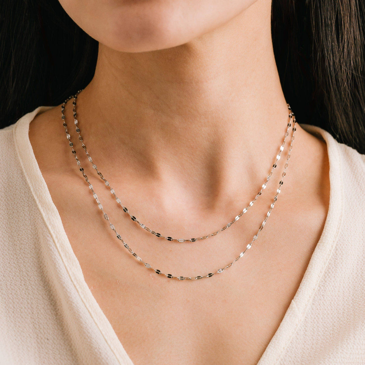 Ray Layered Necklace in Silver