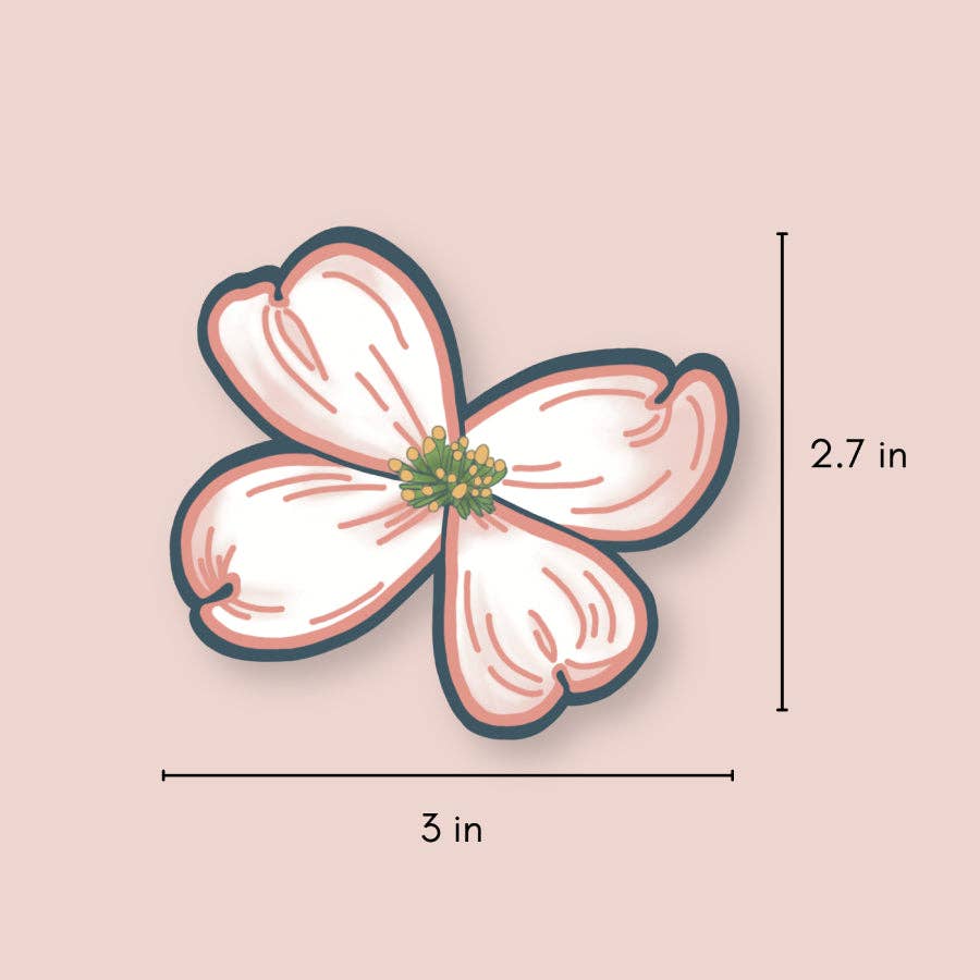 Dogwood Flower Sticker | Virginia State Flowers, NC Stickers