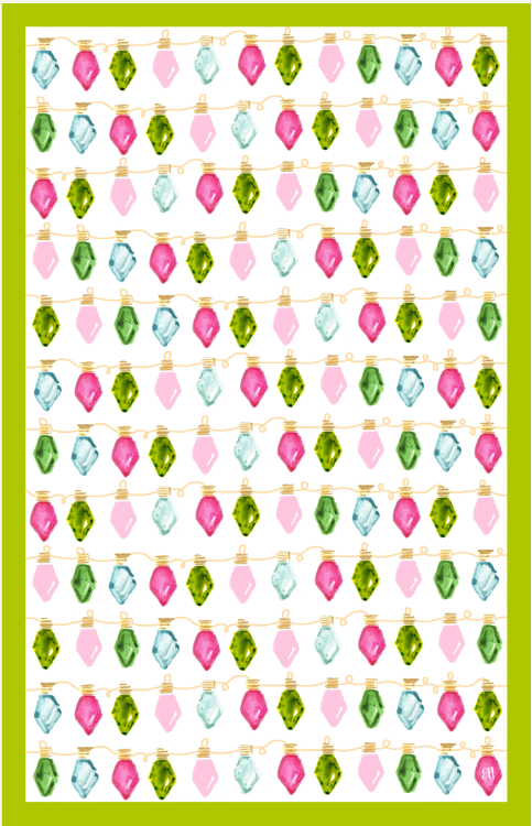 Holiday Lights Double-Sided Tea Towel