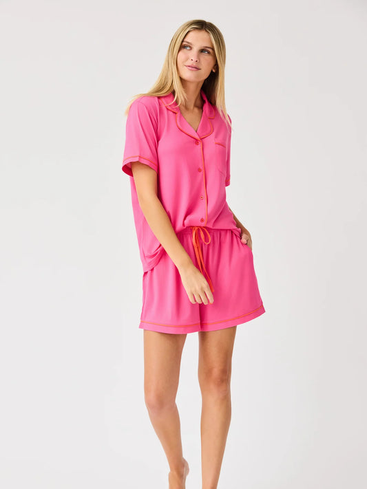 Charlotte Pajama Short Set in Pink