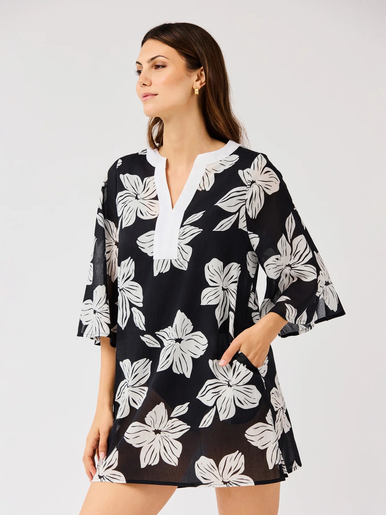 Elizabeth Beach Dress in Lagoon Bloom